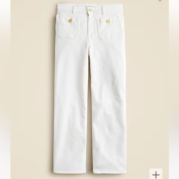 NWT! J.Crew women’s Sailor slim wide-leg jean in white. Size 32 - Picture 1 of 6